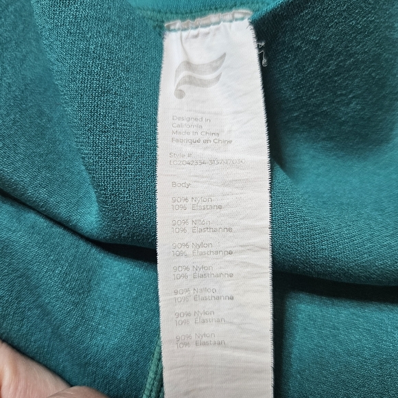 Fabletics High-Waisted SculptKnit Pocket Leggings Dark Jade/Fiesta Green Pink SM - Picture 11 of 13